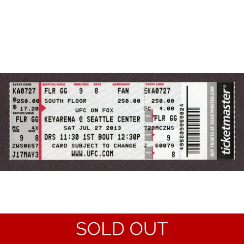UFC on FOX 8 Demetrious Johnson vs John Moraga 2013-07-27 KEYARENA Seattle Center Full Unused Ticket